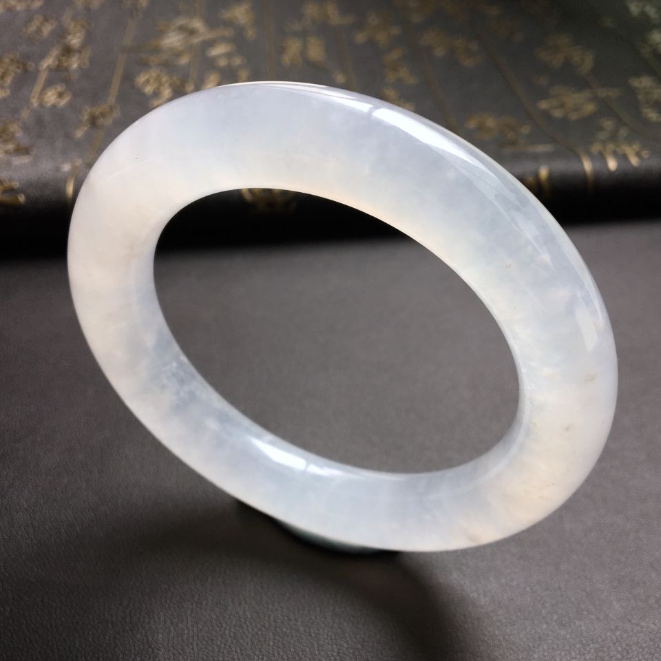 冰种无色圆条手镯(56.5mm)