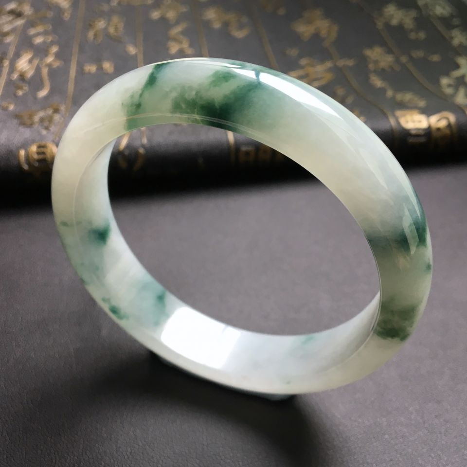 糯冰种飘花手镯(59.4mm)