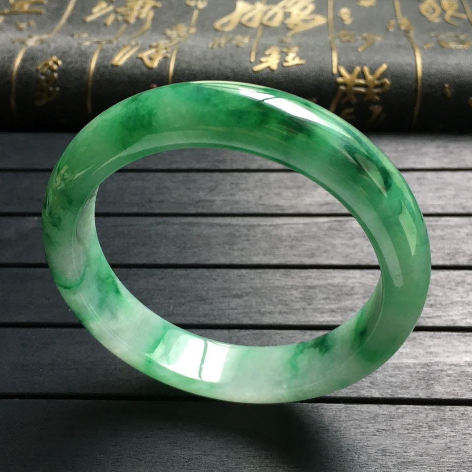 糯冰种飘翠手镯(58.2mm)