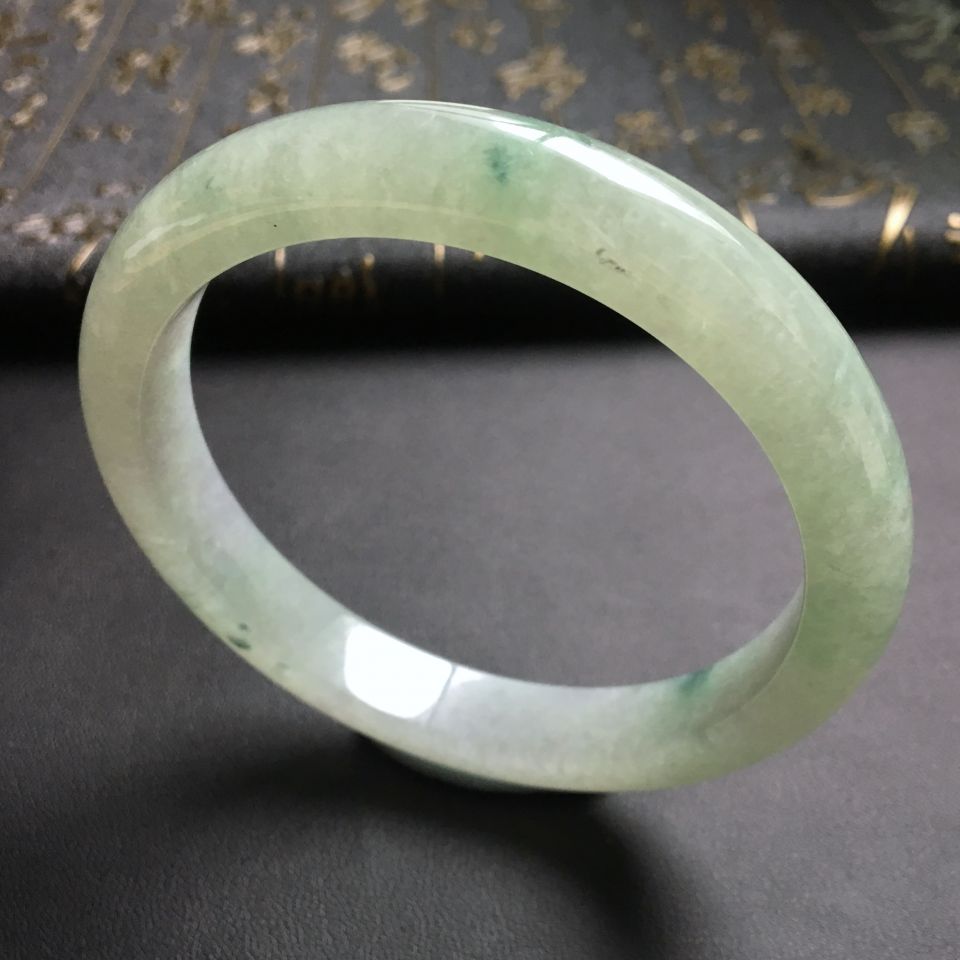 糯冰种飘花手镯(64.6mm)