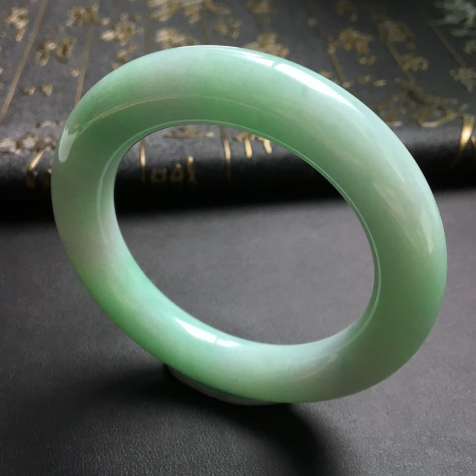 糯冰种晴水圆条手镯(55.5mm)