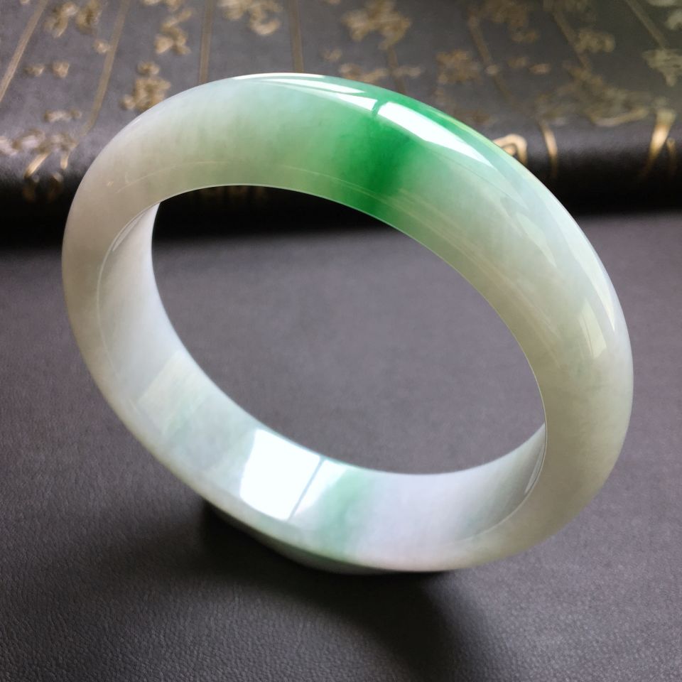 糯冰种飘翠手镯(57.4mm)