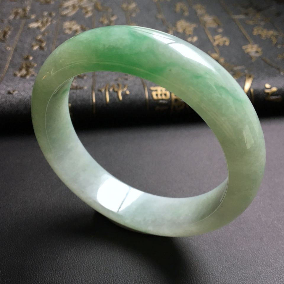 糯冰种飘花手镯(58.4mm)