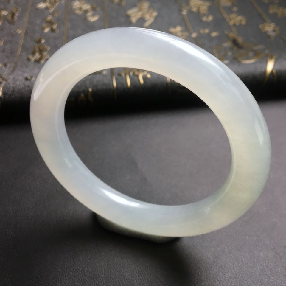 糯冰种晴水圆条手镯(53mm)