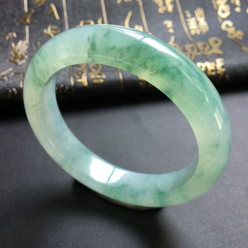 糯冰种飘花手镯(57.2mm)