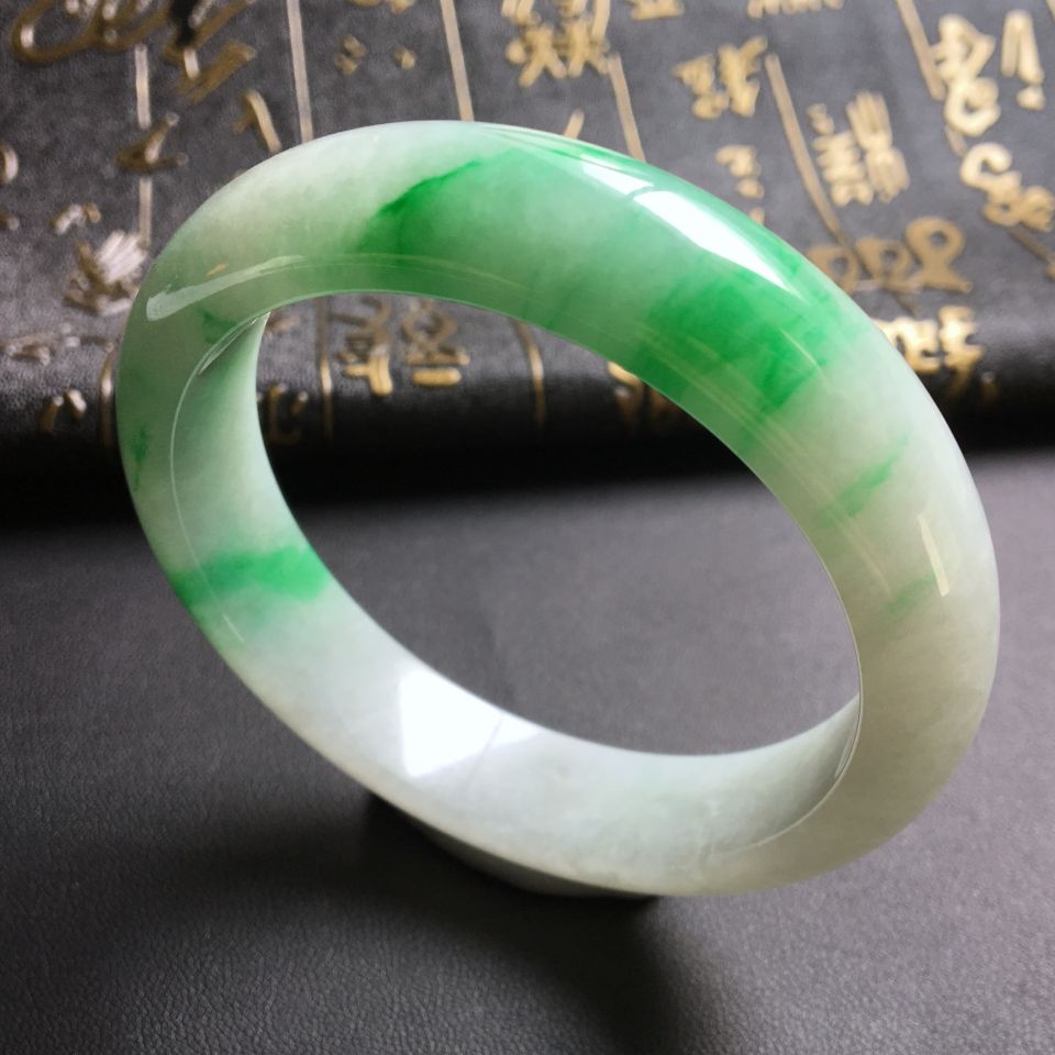 糯冰种飘翠手镯(56.8mm)