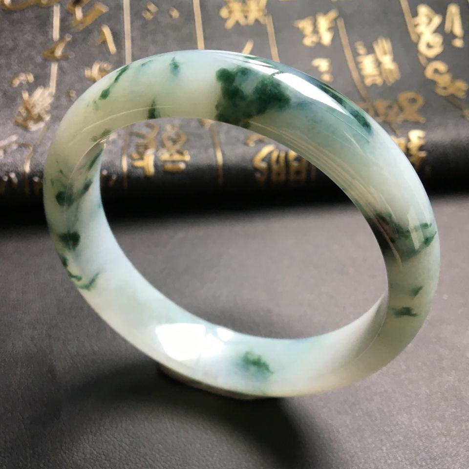 糯冰种飘花手镯(57.5mm)