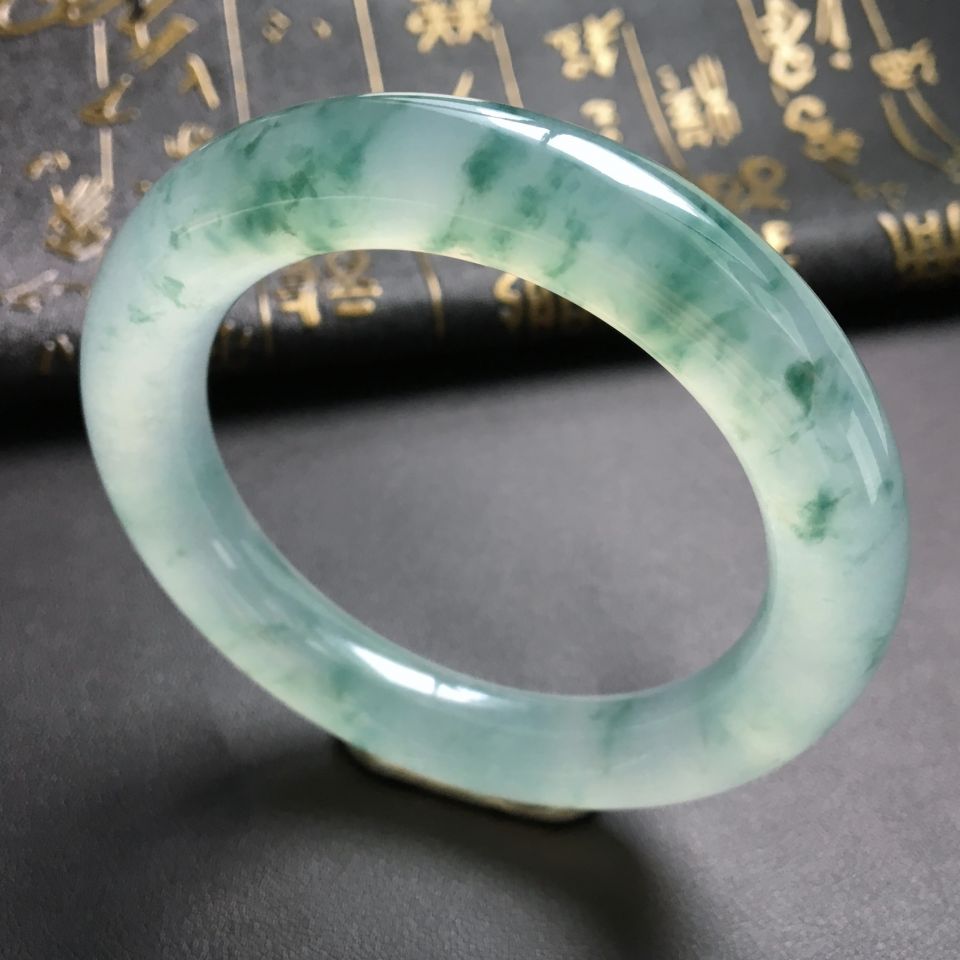 冰种飘花圆条手镯(57.5mm)