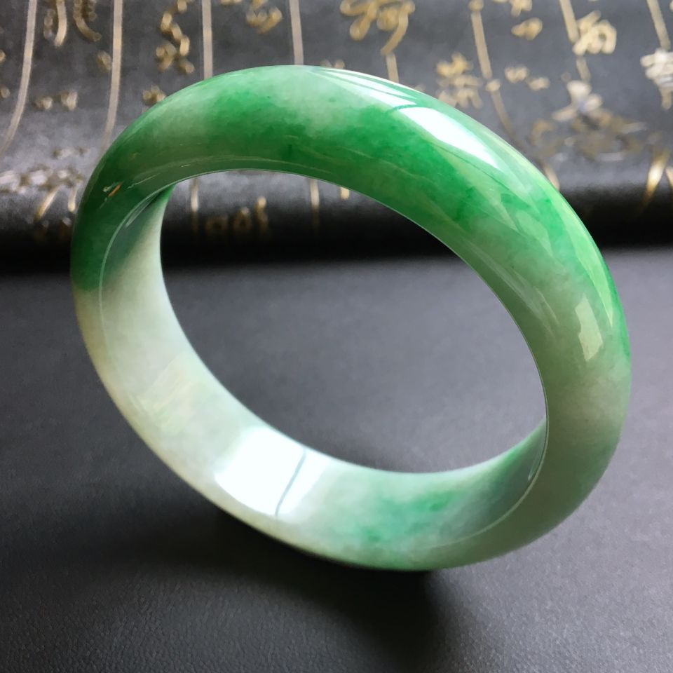 糯冰种飘翠手镯(58.5mm)