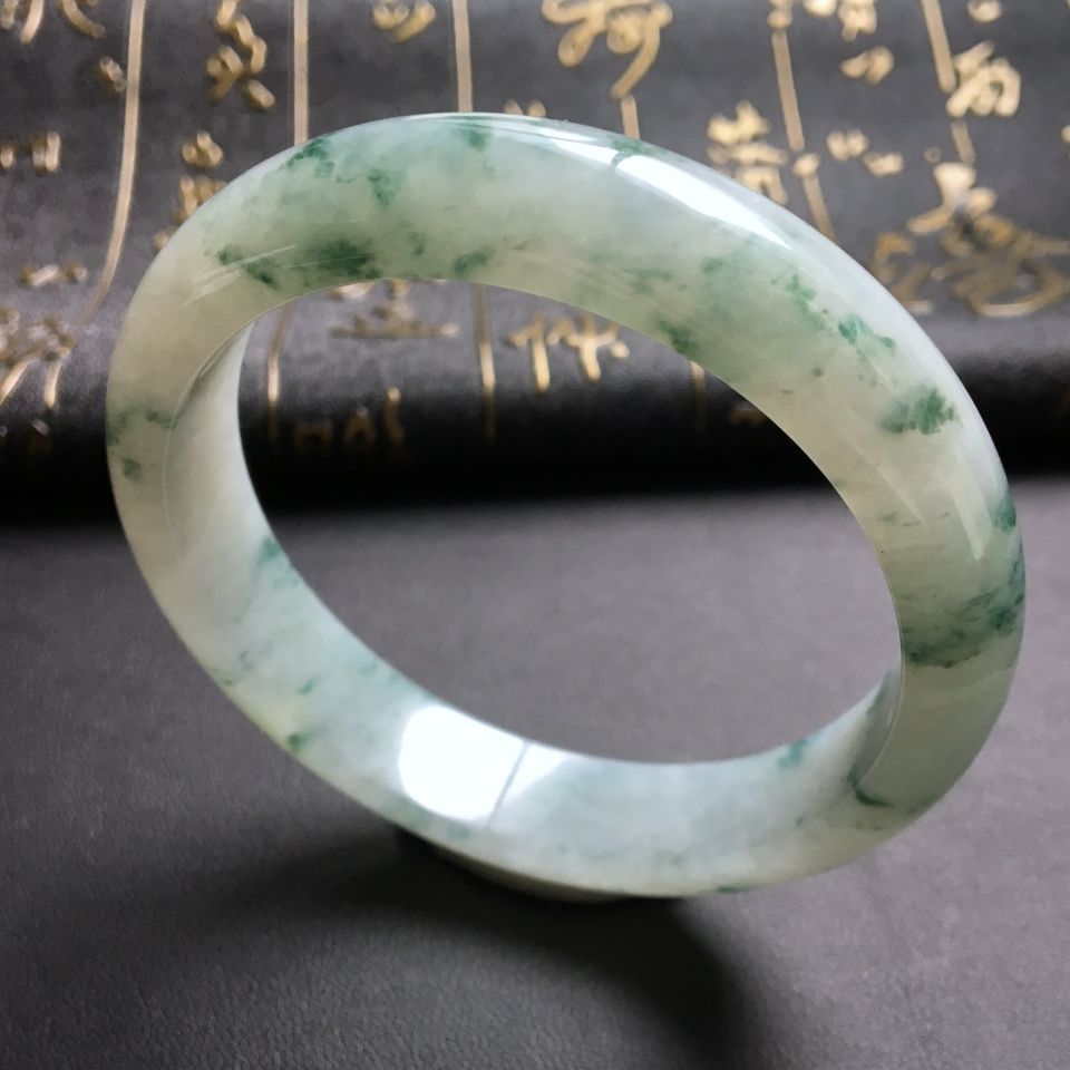 糯冰种飘花手镯(58.2mm)