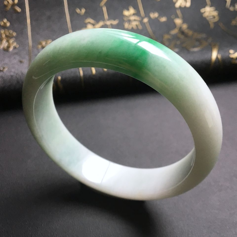 糯冰种飘翠手镯(54.8mm)