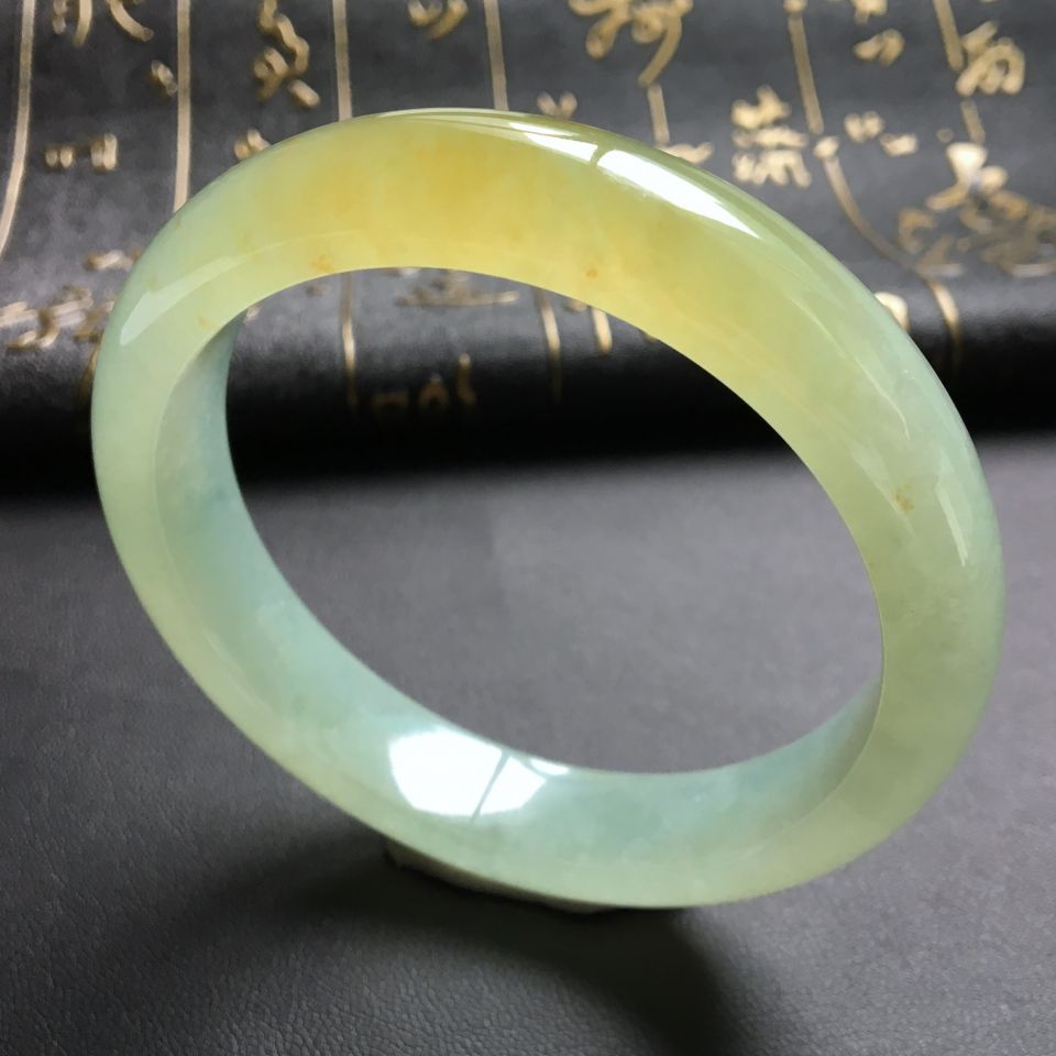 糯冰种晴水黄翡手镯(58.5mm)