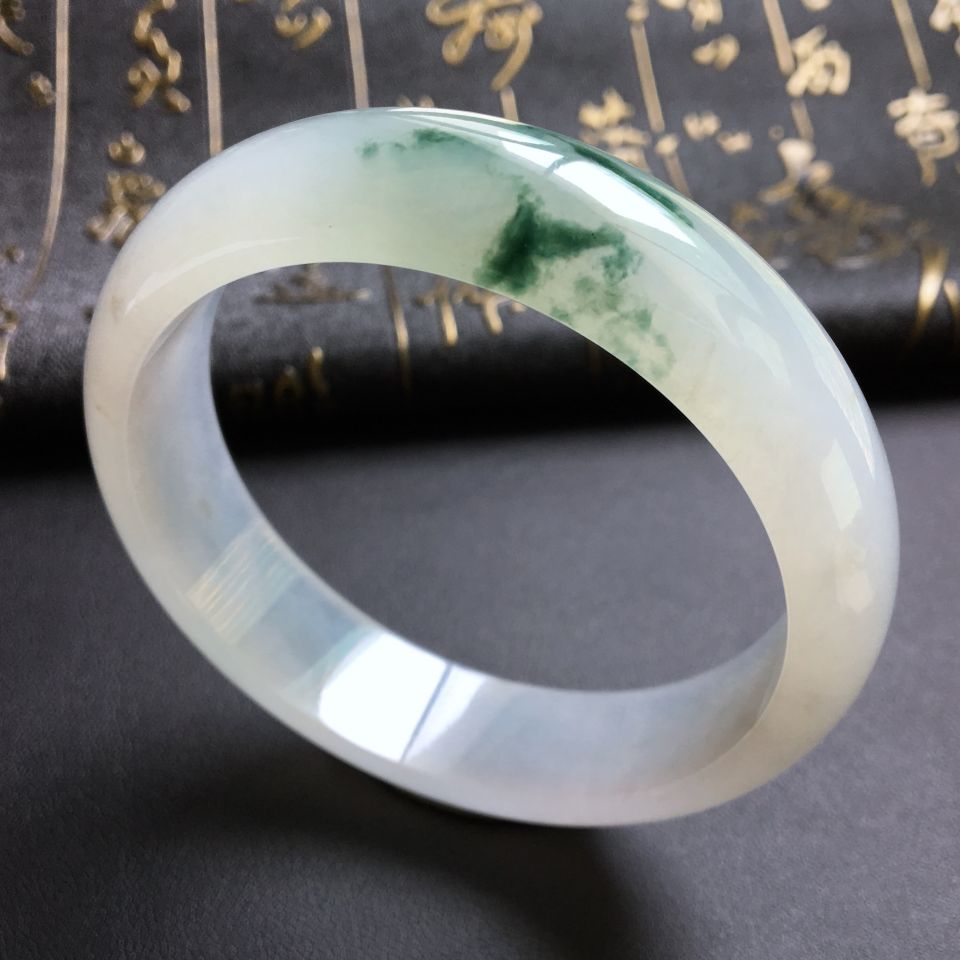 糯冰种飘花手镯(58.5mm)