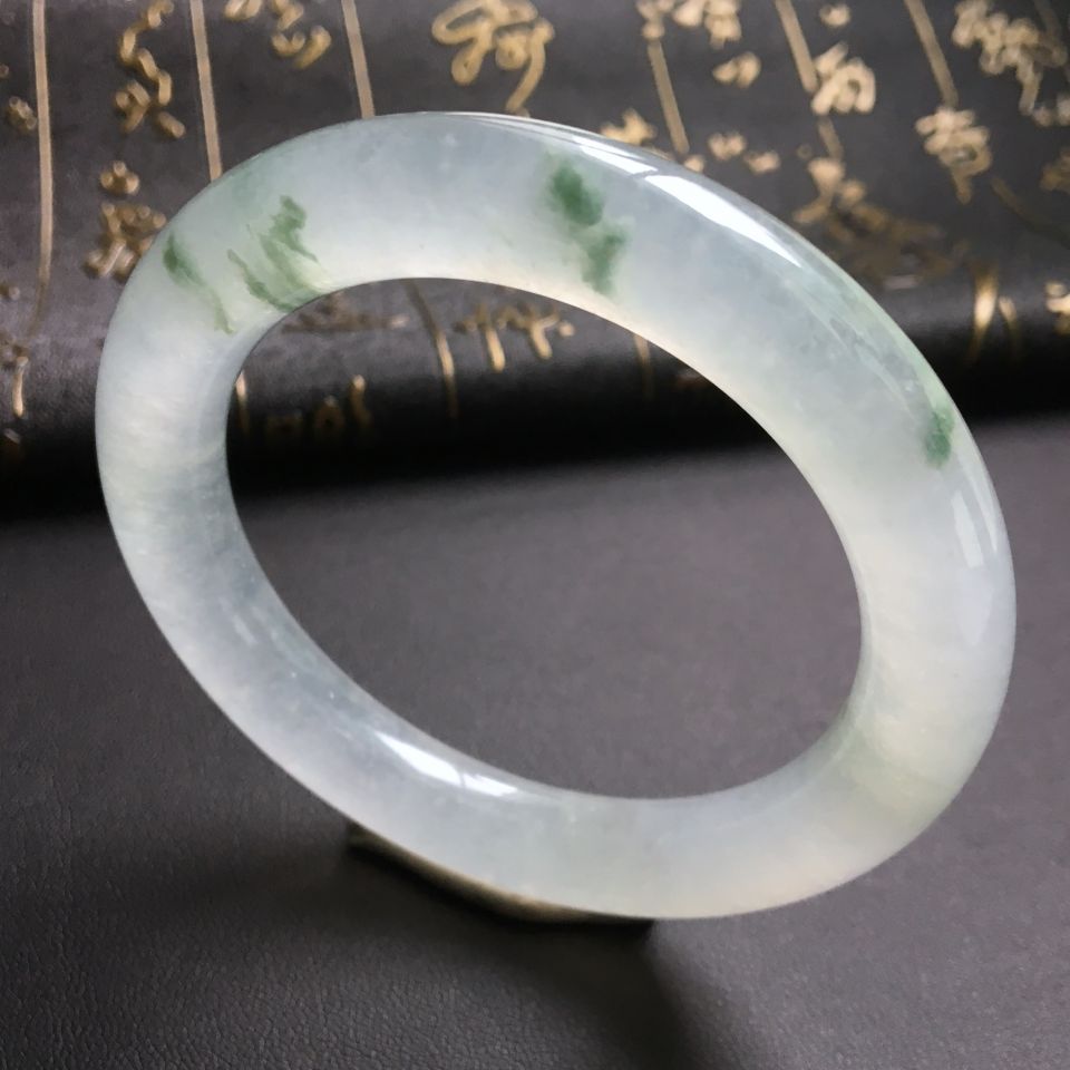 冰种飘花圆条手镯(54mm)