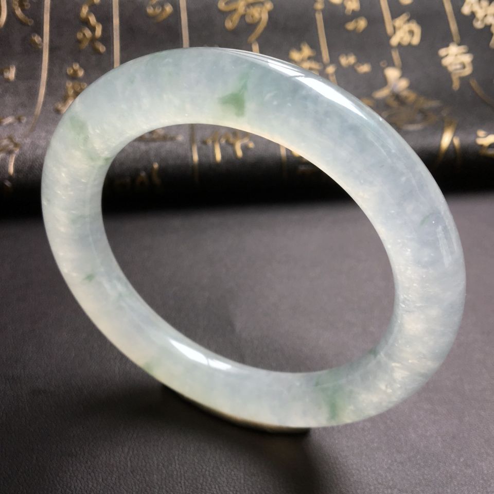 冰种飘花圆条手镯(56.8mm)