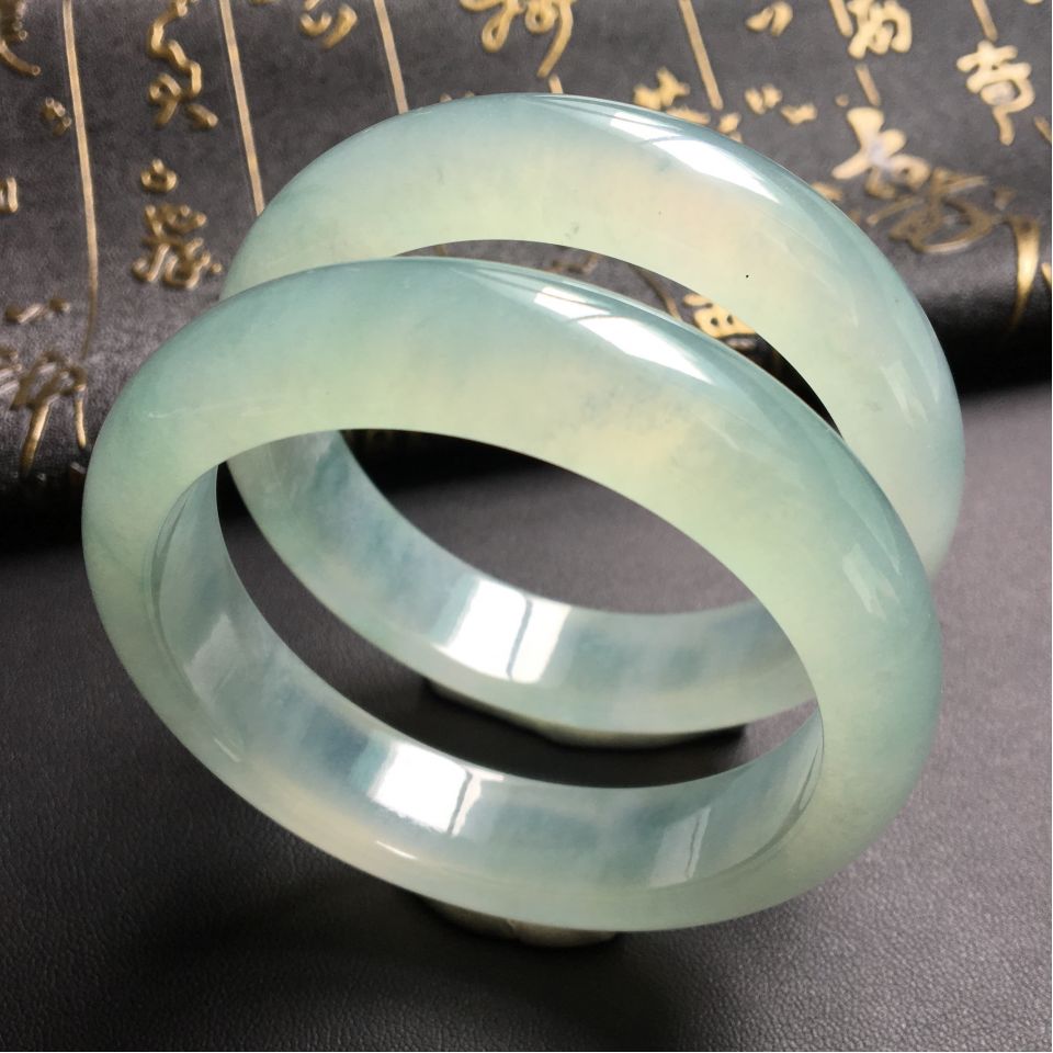 冰种晴水手镯(一对)(56mm/57mm)