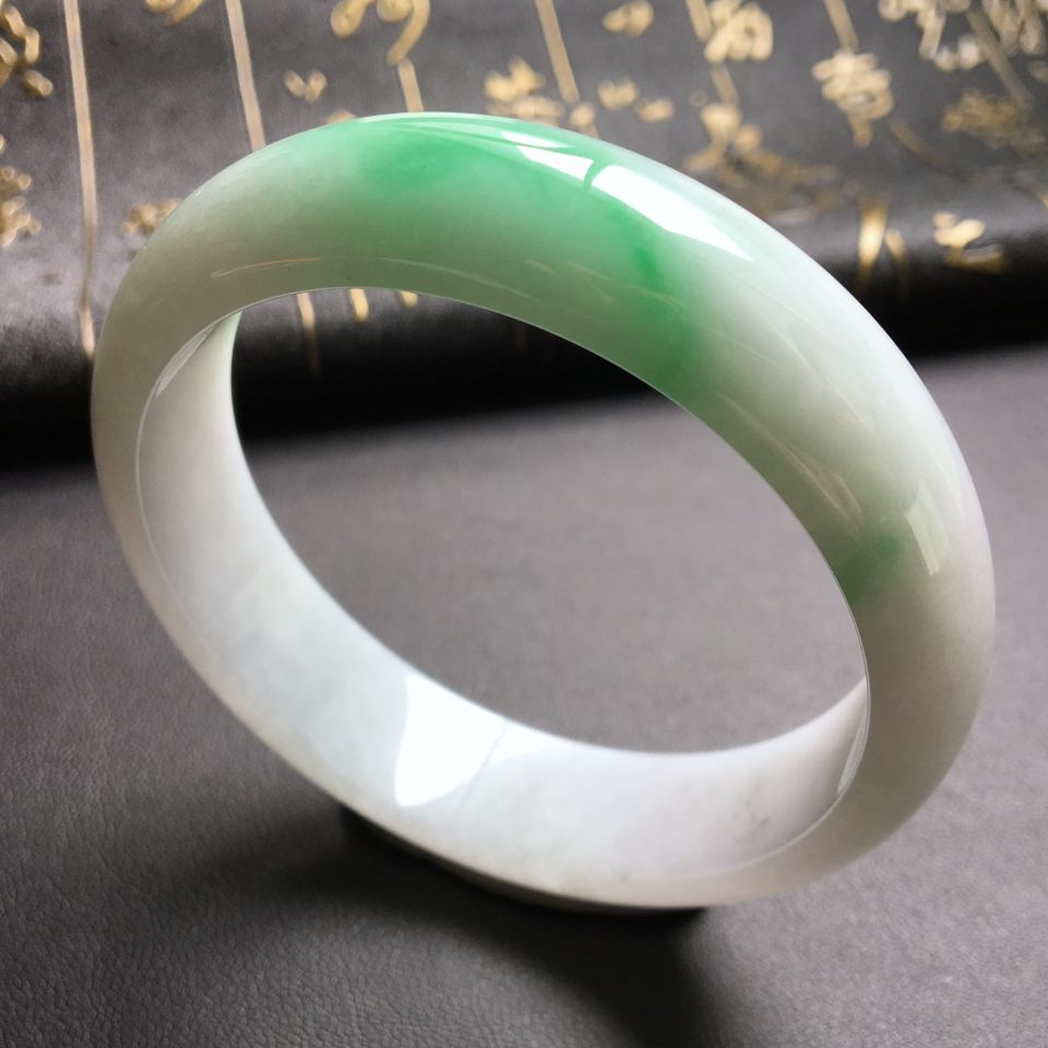 糯冰种飘翠手镯(55.5mm)