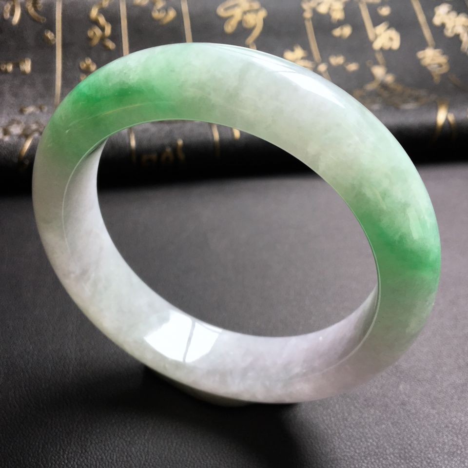 糯冰种飘翠手镯(56.4mm)