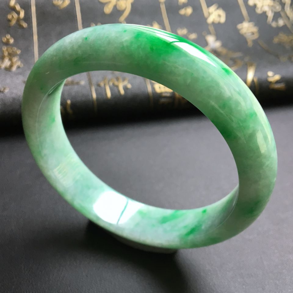 糯冰种飘翠手镯(58.6mm)