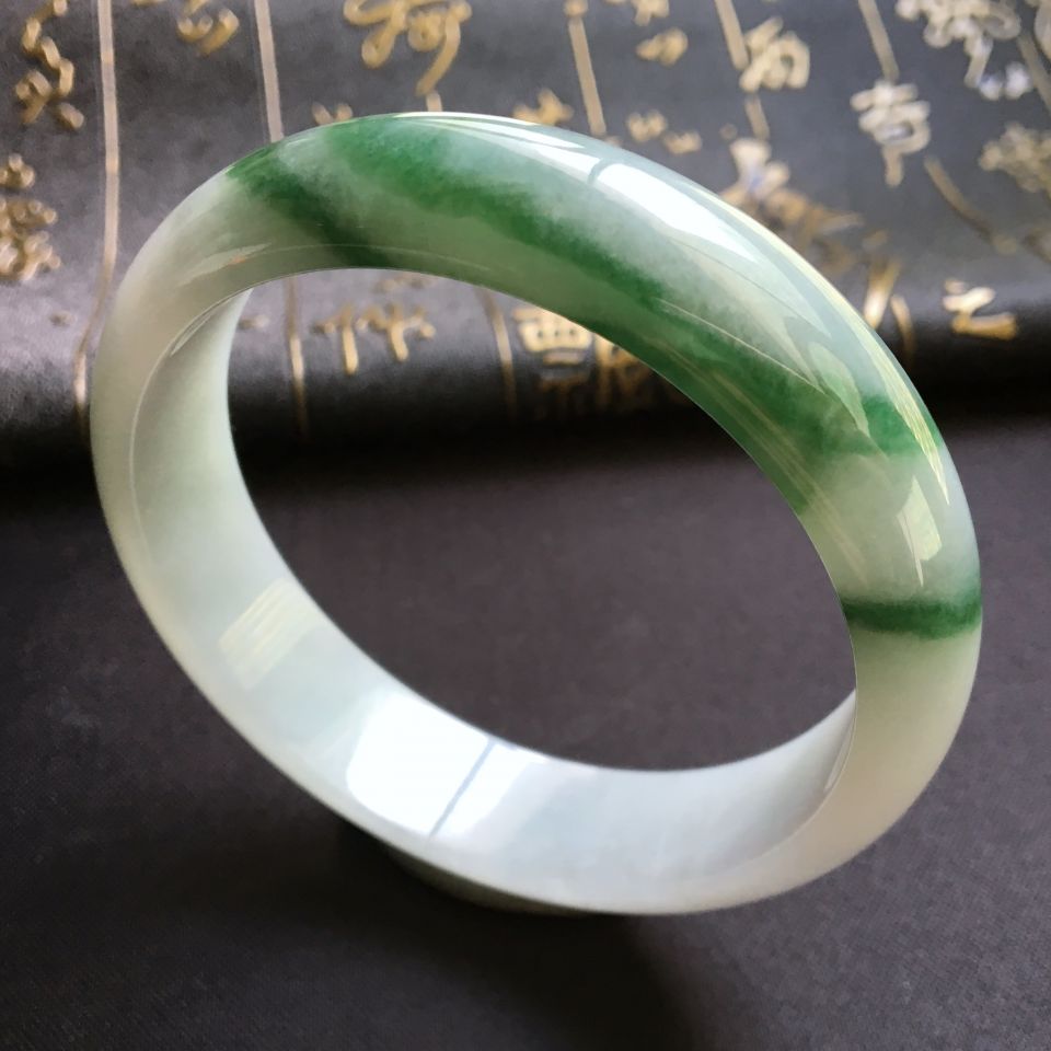 糯冰种飘花手镯(59.2mm)