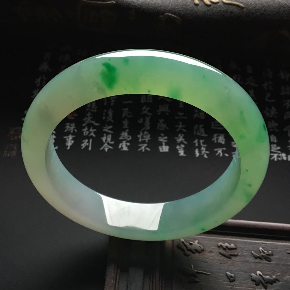 糯冰种晴水飘翠手镯（59.5mm）