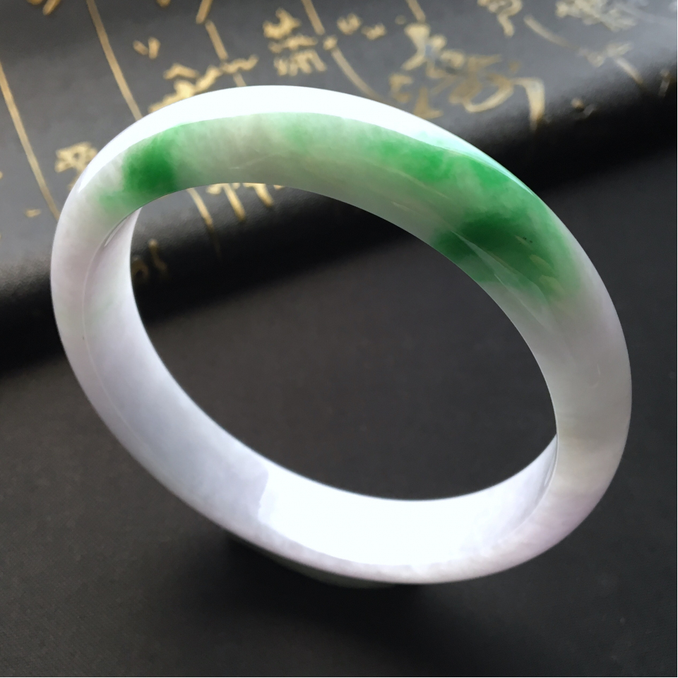 糯冰种飘翠手镯(62.2mm)