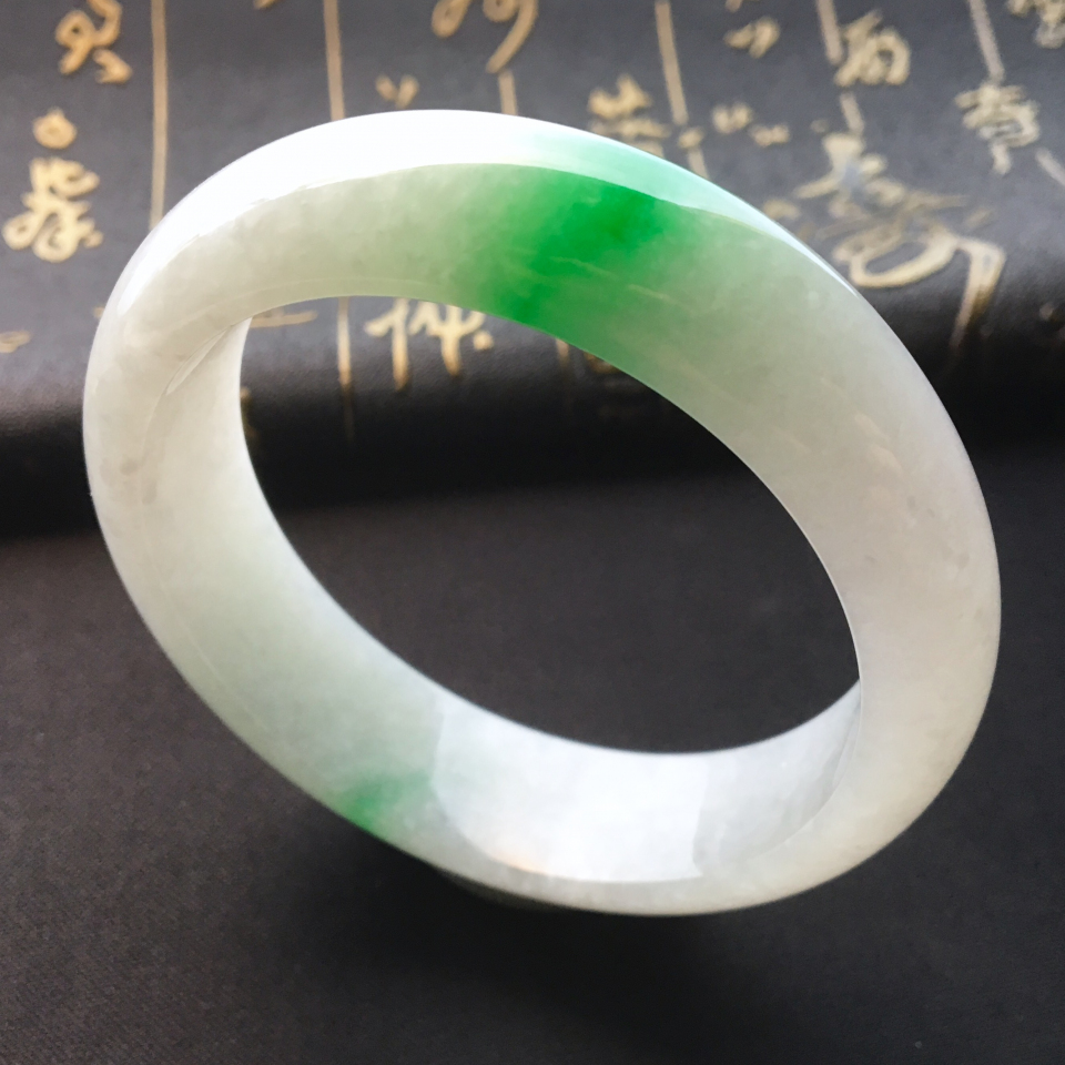 糯冰种飘翠手镯(56.5mm)