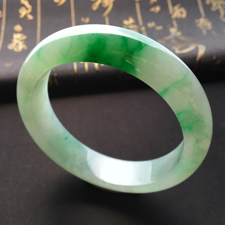 糯冰种飘翠手镯(56.1mm)
