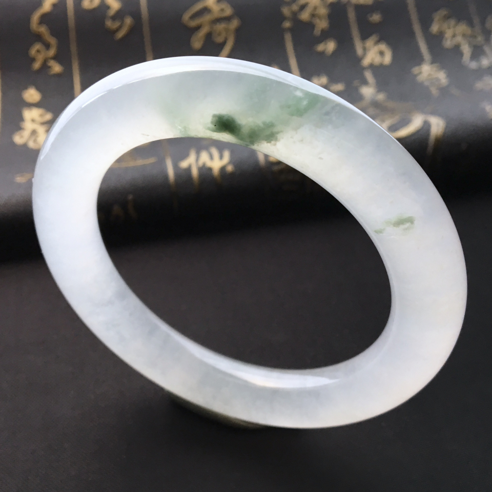 冰种飘花圆条手镯(54.3mm)