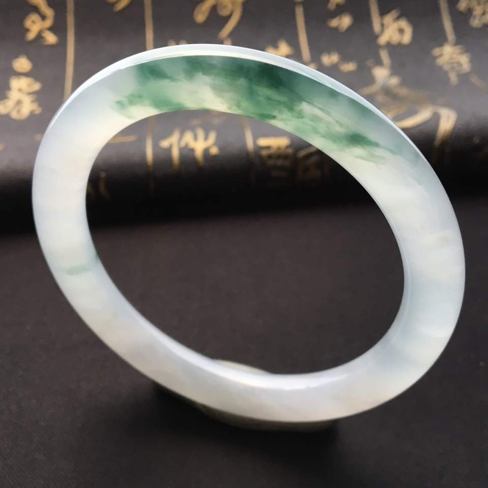 冰种飘花圆条手镯(54mm)