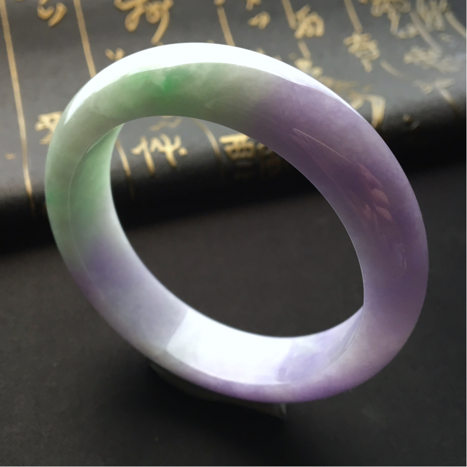 糯冰种春带彩手镯(57.2mm)