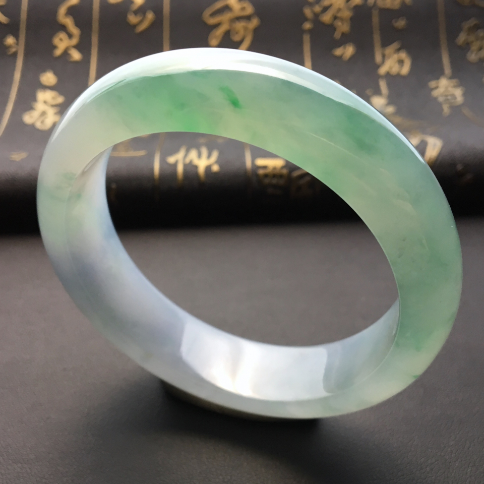 糯冰种飘花手镯(58.2mm)