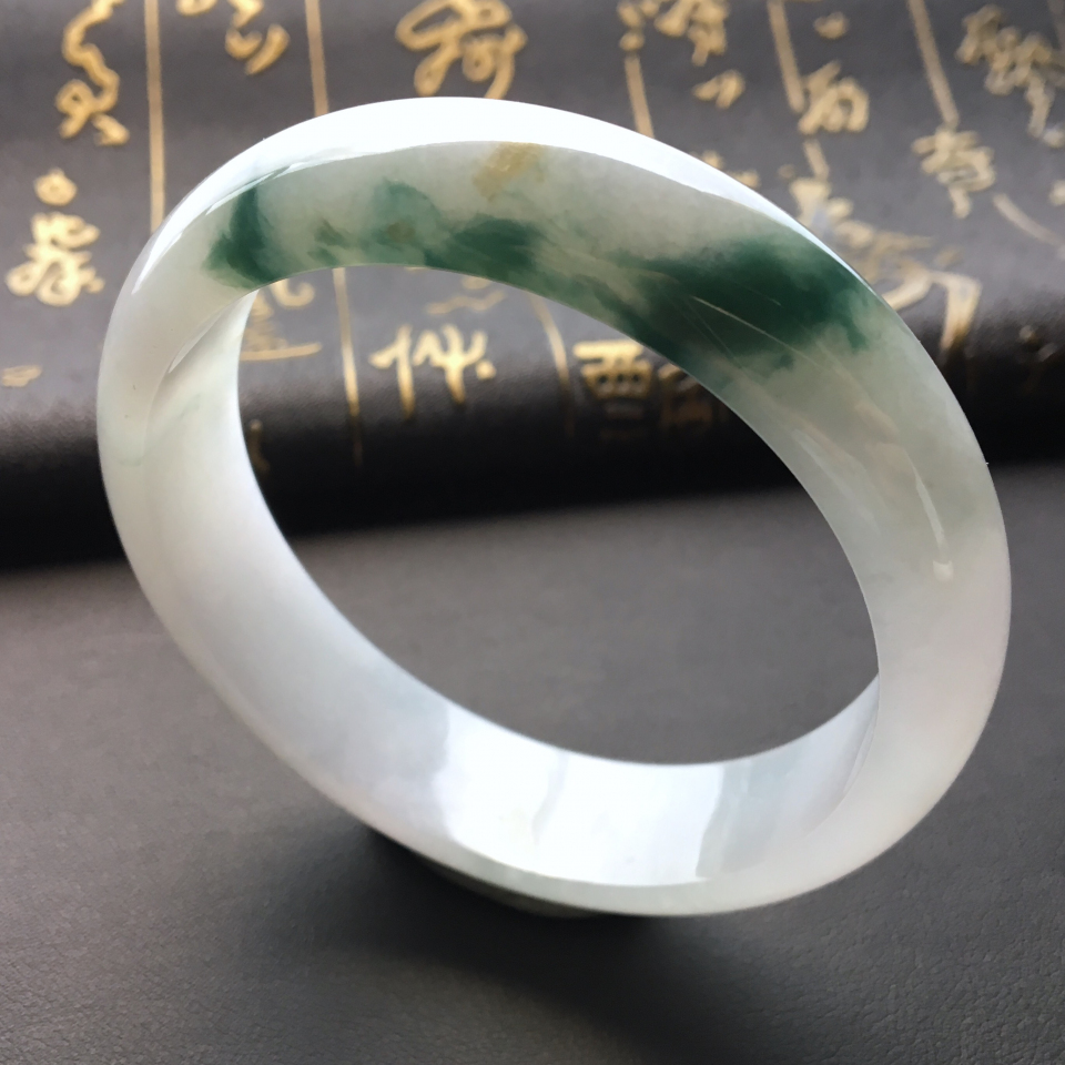 糯冰种飘花手镯(59.6mm)