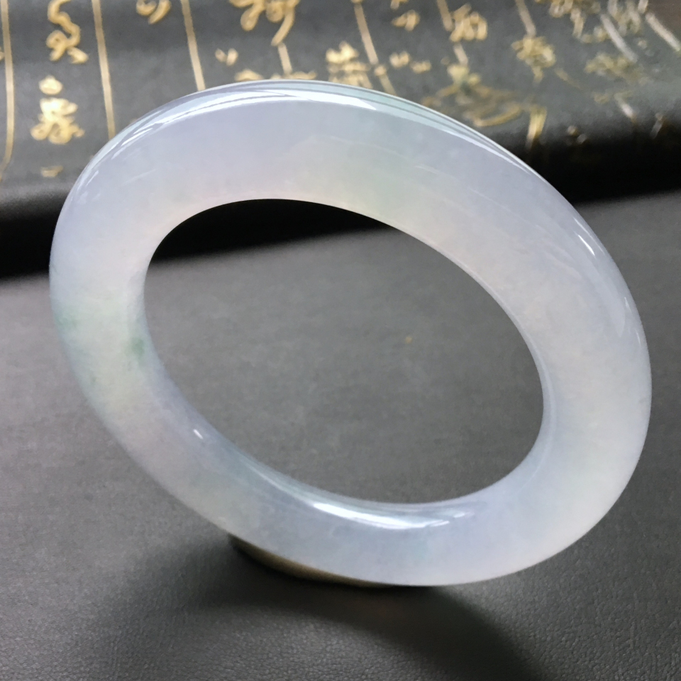 冰种淡晴水圆条手镯(57.5mm)