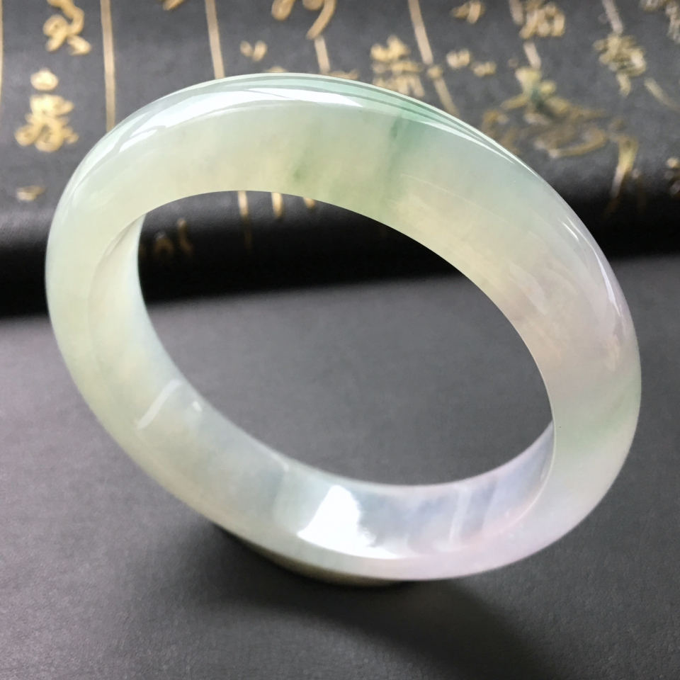 冰种晴水略飘花手镯(56.6mm)