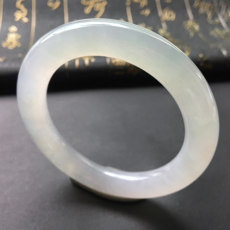 糯冰种晴水圆条手镯(54.5mm)