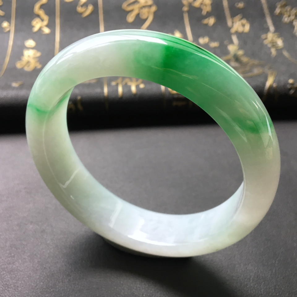 糯冰种飘翠手镯(55.2mm)