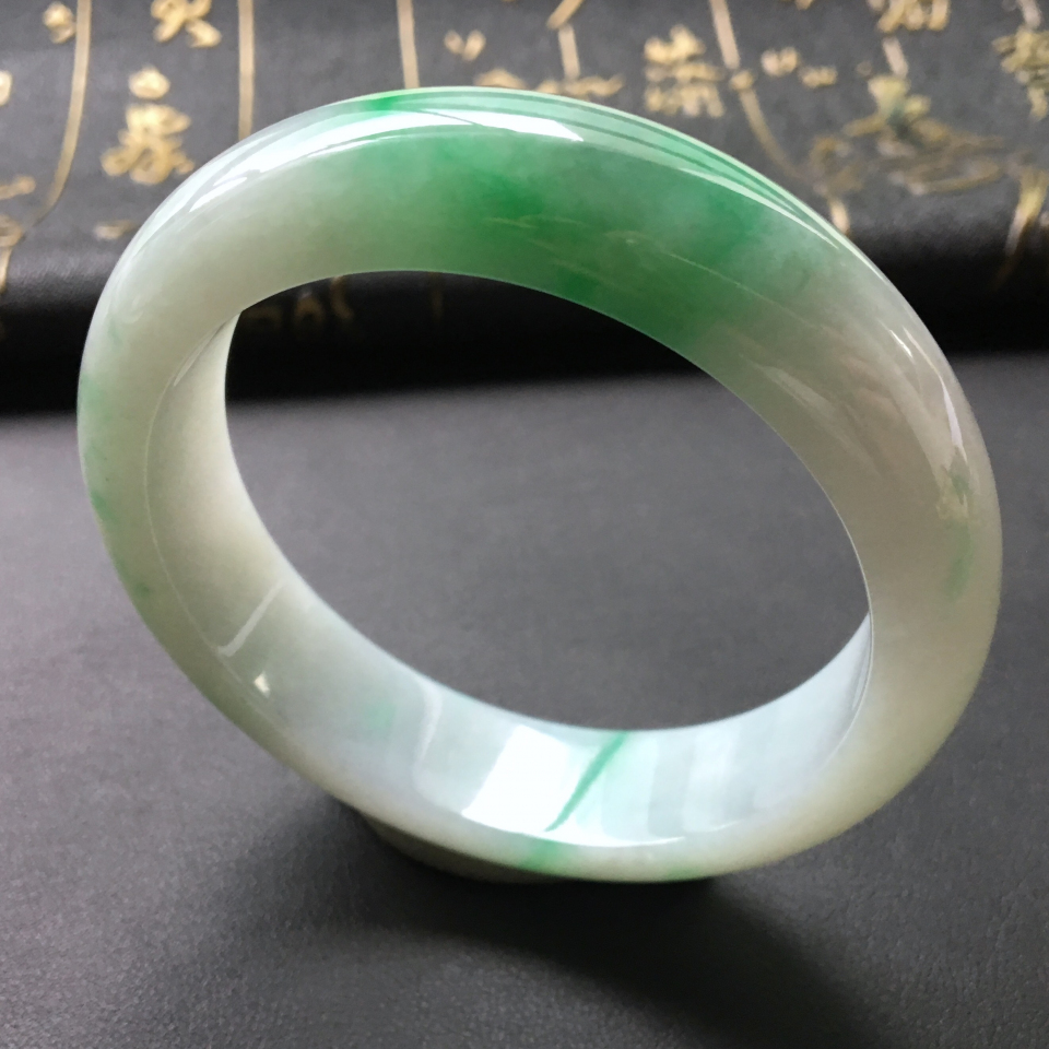 糯冰种飘翠手镯(54.5mm)