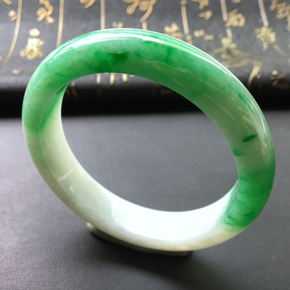 糯冰种飘翠手镯(57.4mm)