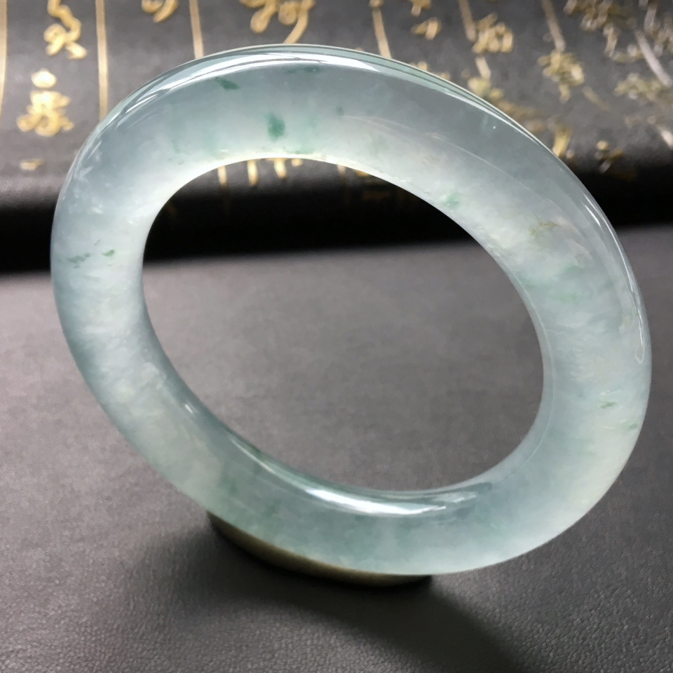 冰种飘花圆条手镯(55mm)