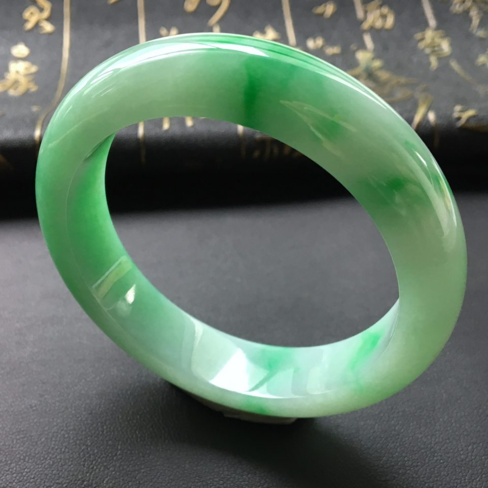 糯冰种飘翠手镯(54.5mm)