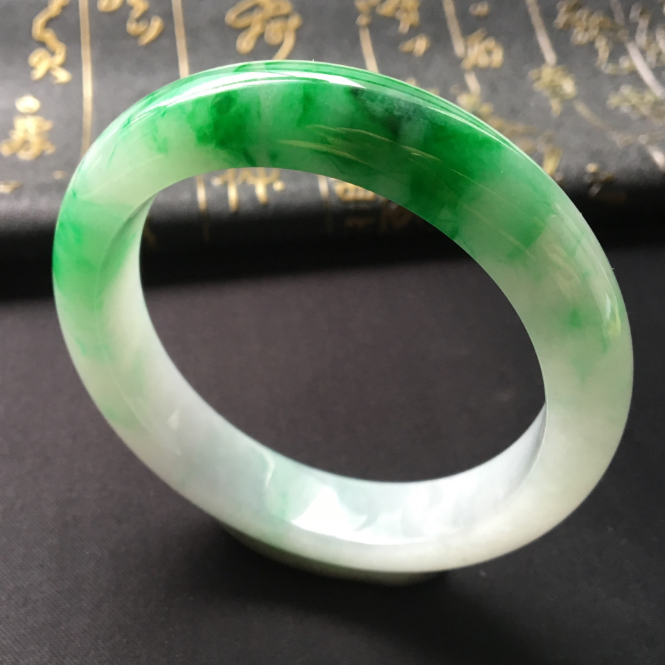 糯冰种飘翠手镯(58.5mm)