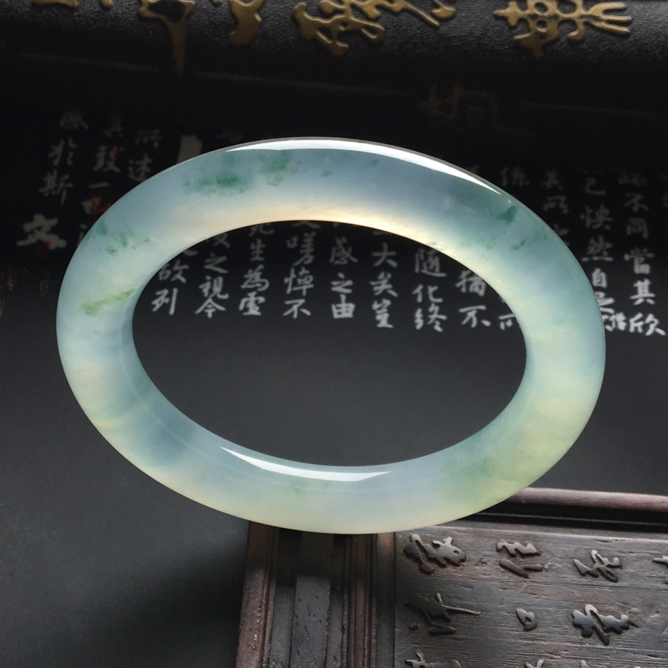 冰种飘花圆条手镯（54.5mm）