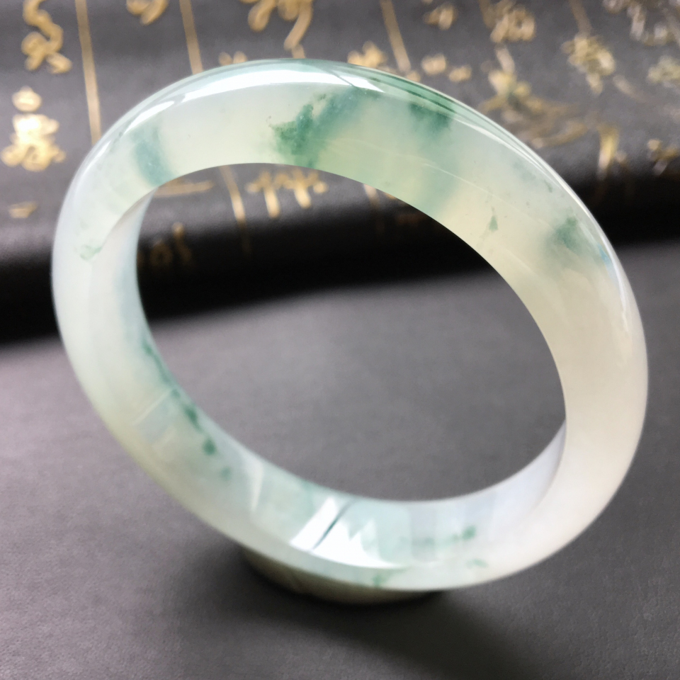 糯冰种飘花手镯(57.2mm)