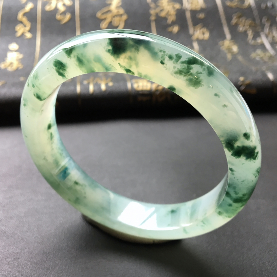 冰种飘花手镯(58.3mm)