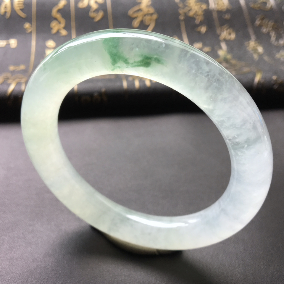 冰种飘花圆条手镯(56.5mm)