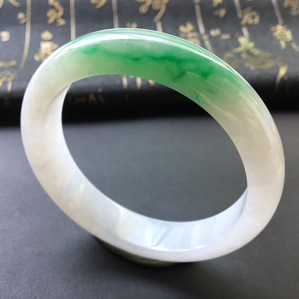 糯冰种飘翠手镯(57.5mm)