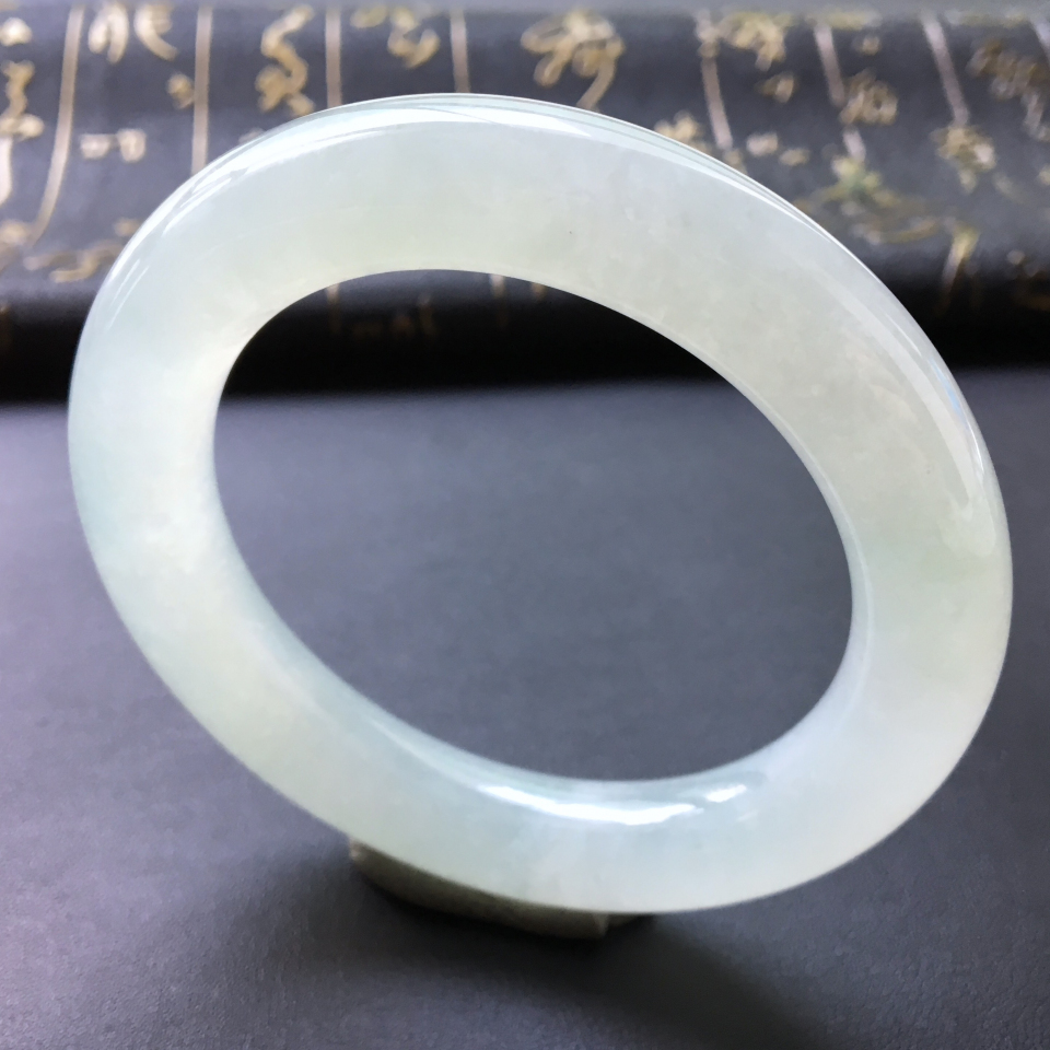 糯冰种晴水圆条手镯(57.5mm)