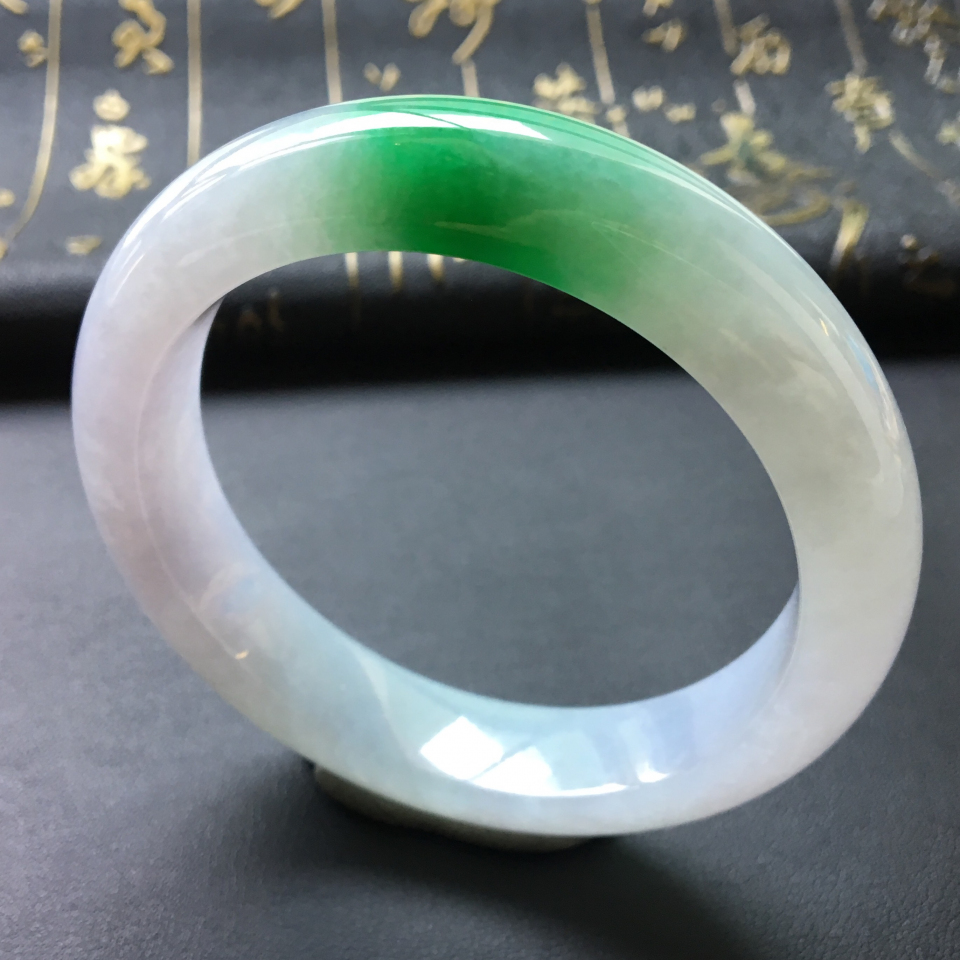 糯冰种飘翠手镯(58.7mm)