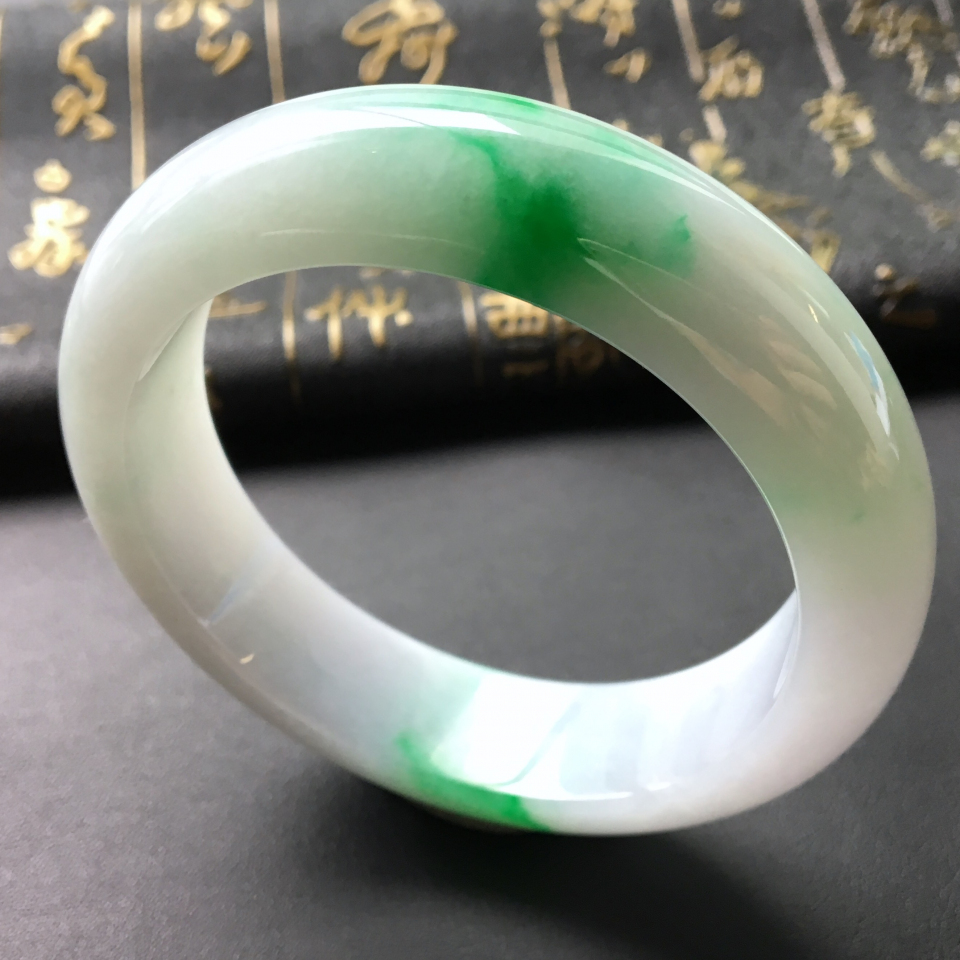 糯冰种飘翠手镯(60.4mm)